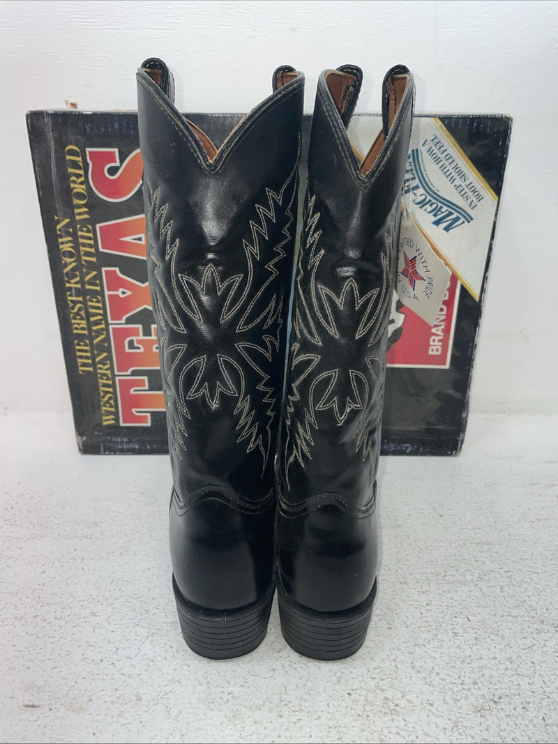 New Men’s Black Texas Brand Cowboy Boots. 1200 8 D. 1-107