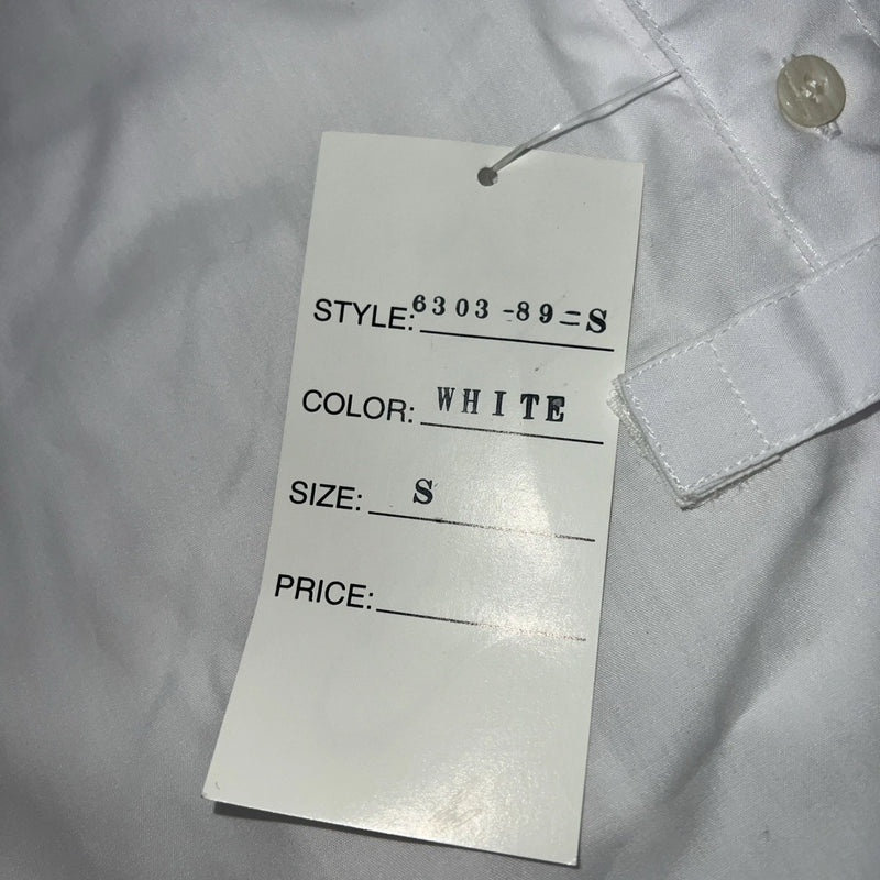 New Men’s White Cambrai Short Sleeve English Riding Shirt. Small G-37
