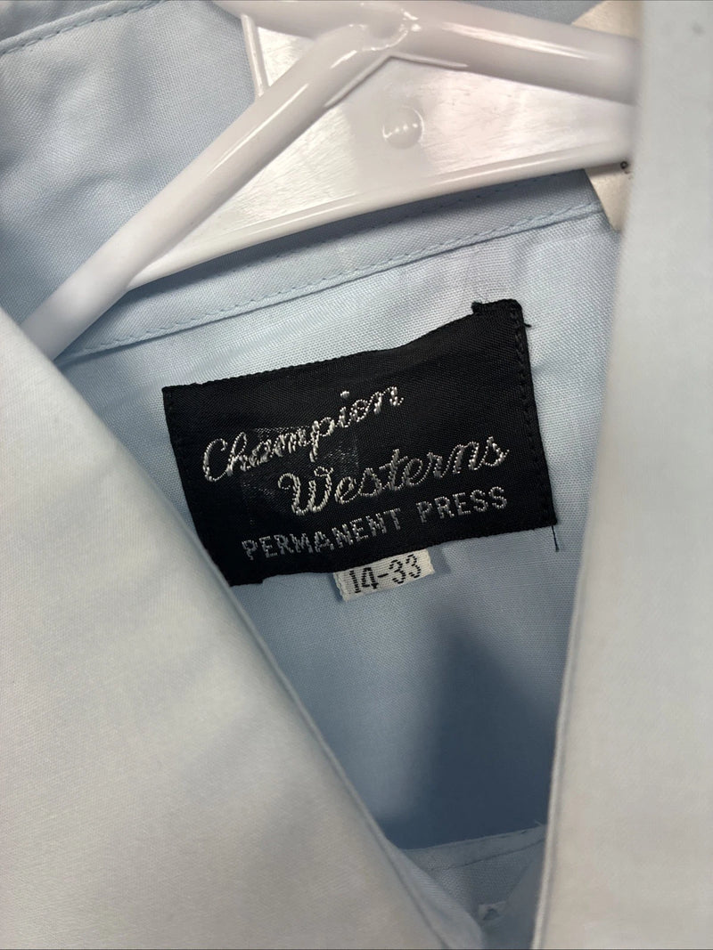 New Women’s Champion Western Blue Design Long Sleeve Pearl Snap 14 MM-40