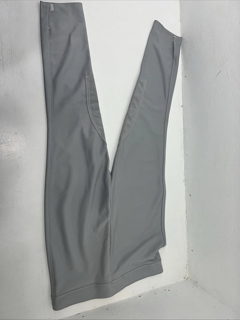 New Women’s Grey Breeks Knee Patch English Riding Pants. Large D-50