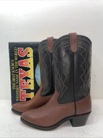 New Men’s Brown Texas Brand Cowboy Boots. 5101 8.5 8 1/2 D. 3-116
