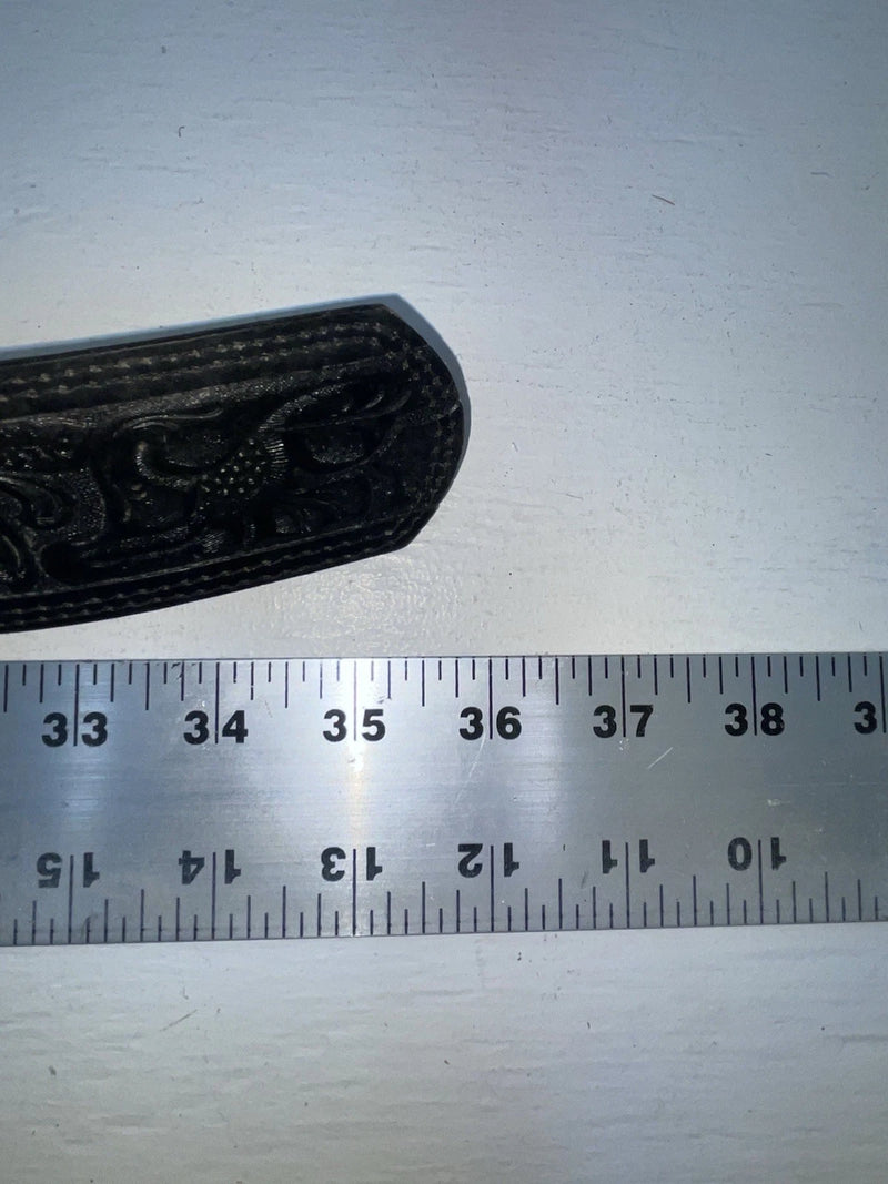 New Black Genuine Leather Tooled 28” Belt #WF809 NN-47