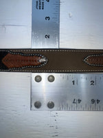 New Brown Genuine Leather 3D Weaved And Silver Pendent 26” Belt #1432 JJ-103