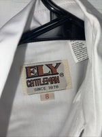 New Kids ELY Cattleman White Long Sleeve Pearl Snap Size 8 DD-51