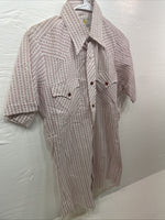 New Men’s Dickson Jenkins White Red Short Sleeve Button Up 14.5 Small B-128