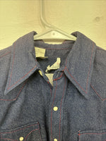 New Kids Tem Tex Blue Jean Long Sleeve Pearl Snap Size 12 LL-3