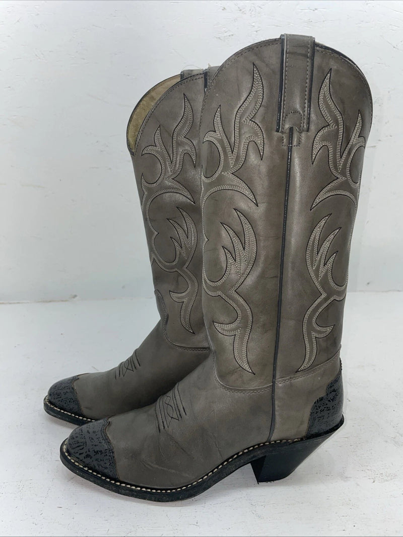 New Women’s Grey Texas Brand Cowboy Boots. 4902 7 M. 18-49