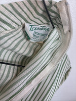 New Women’s Texas Togs Green Stripe Long Sleeve Zip Up Show Shirt Size 32 3B-4