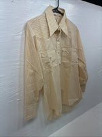 New Men’s Miller Yellow Stripe Long Sleeve Pearl Snap 15 X 32 Medium T-78