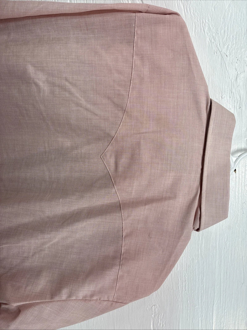 New Men’s H Bar C Pink Long Sleeve Pearl Snap 16 X 36 Large X-71