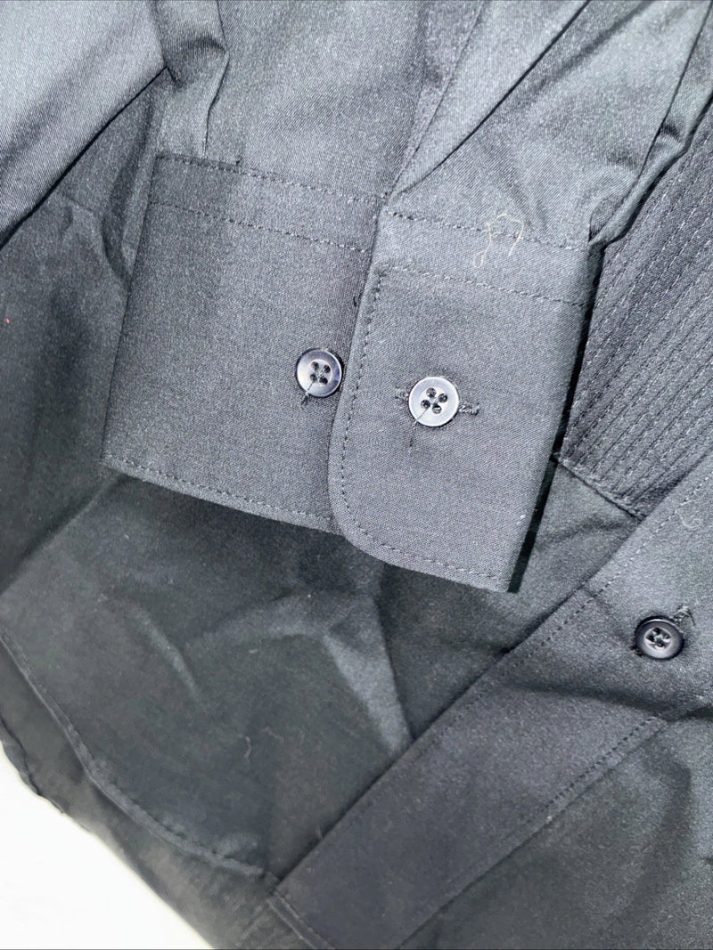 New Classix Black Long Sleeve Button Up English Shirt 13-13.4 XS AA-89