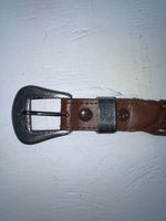 New Brown Genuine Leather Braided 32” Belt #02/4700 JJ-98