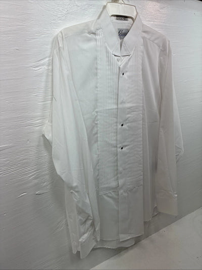 New Classix White Long Sleeve Button Up English Shirt XL AA-49