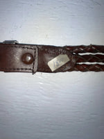 New Brown Genuine Leather Braided Rope 30” Belt #02/4703 NN-55
