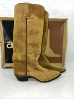 New Women’s Tan Roughout Acme Cowboy Boots. 8732 6 C. 19-9