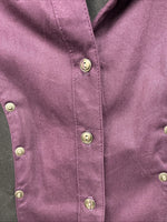 New Women’s Roughrider Purple Black Long Sleeve Button Up Small 3B-8