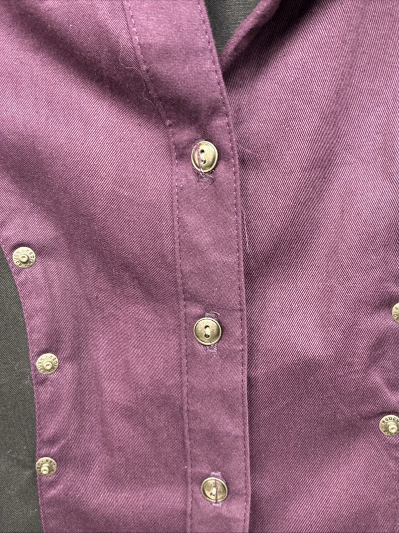 New Women’s Roughrider Purple Black Long Sleeve Button Up Small 3B-8