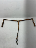 New Leather Circle Y Breast Collar With Silver Plate. 42846107 S-46