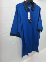 New Men’s Wrangler Blue Black Short Sleeve Polo Shirt XL R-37