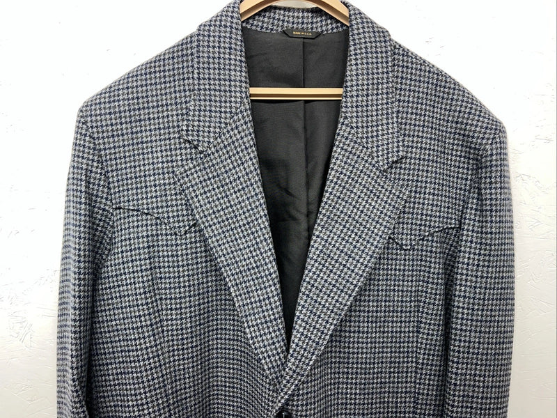 New Men’s Pioneer Wear Blue Plaid Suit Jacket 48L #12504 AA-600