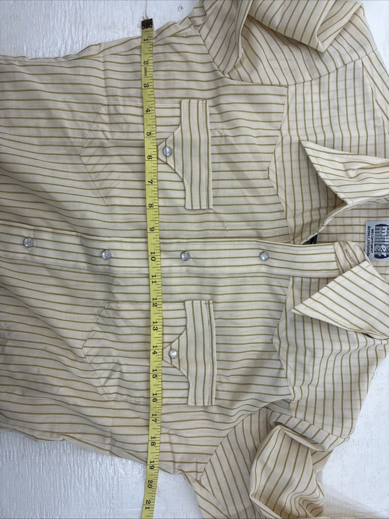 New Kids Miller Yellow Stripe Long Sleeve Pearl Snap Size XL CC-122