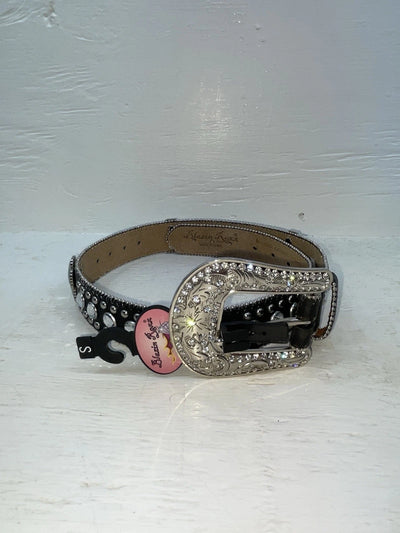 New Black Genuine Leather Blazin Roxx Silver Bling Cross S Belt #N3510401 Z-103