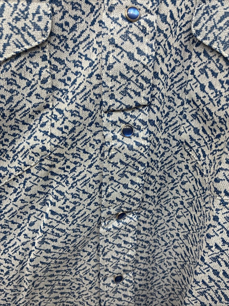 New Women’s Miller Blue Designed Long Sleeve Pearl Snap 16 X 34 XL II-10