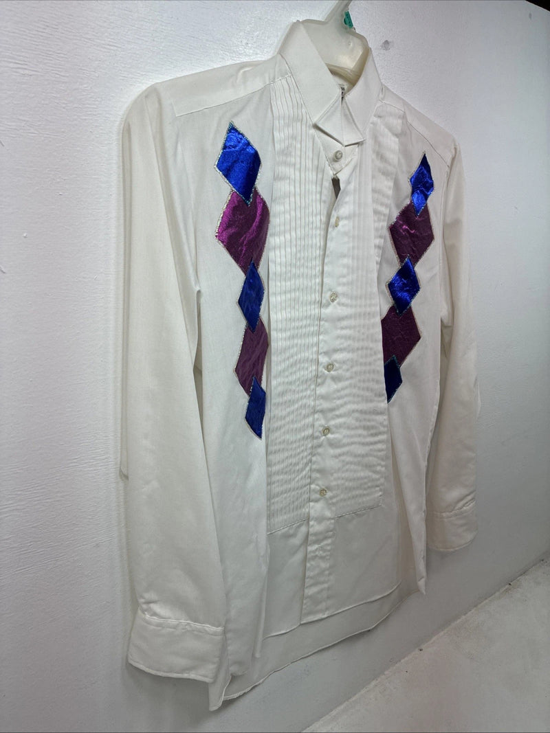 New Women’s Broadway White Designed Long Sleeve Button Up Size Small YY-127