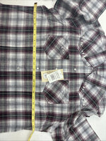 New Women’s Cumberland Purple Plaid Long Sleeve Pearl Snap Size 1X GG-10
