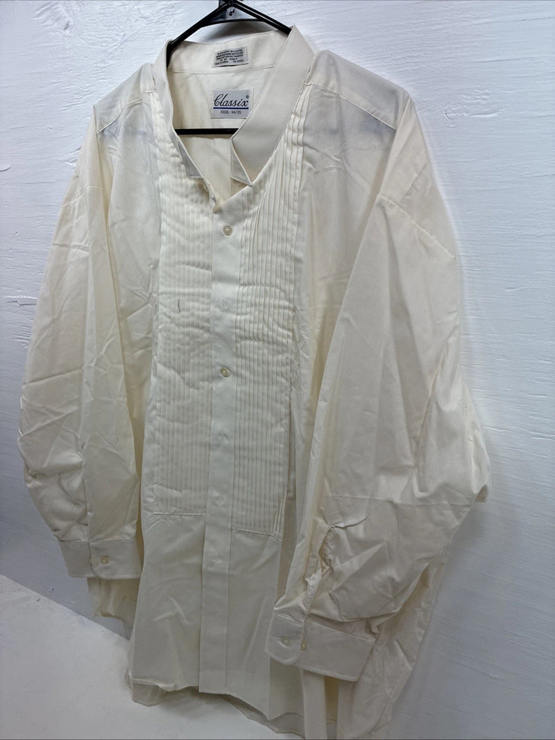New Men’s Classix Yellow Under Shirt Tux Long Sleeve Button Up 4XL J-41