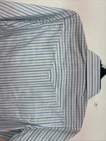 New Kids White Horse Blue Stripe Long Sleeve Pearl Snap Medium DD-75