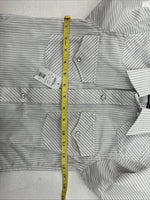 New Boys White Horse Grays Stripe Long Sleeve Pearl Snap Medium DD-119