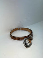 New Brown Genuine Leather Tooled 28” Belt #102 Z-137