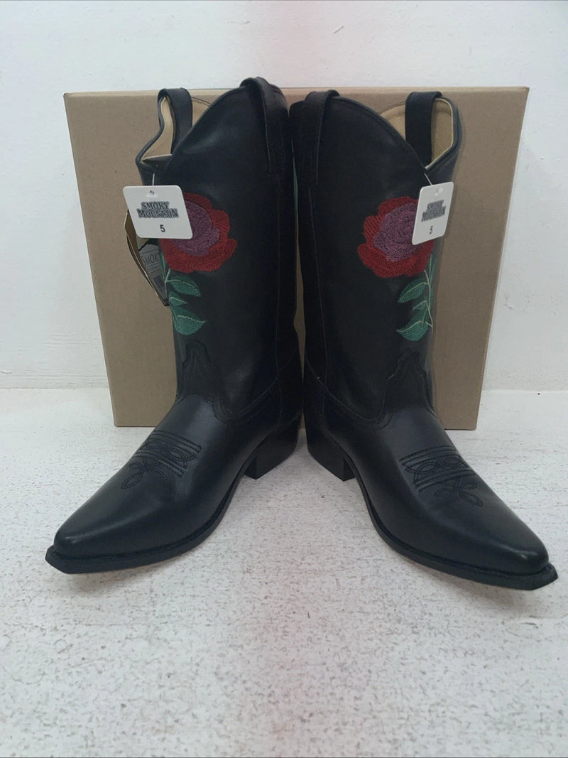 New Youth Black Smoky Mountain Cowboy Boots. 3688 Y 5. 24-136