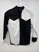 New Kids Cowboy Threads Black White Long Sleeve Button Up Size 10 TT-26