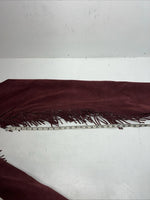 New Burgundy Congress Leather Show Chaps With Fringe Adjustable Waist 42” L N-41