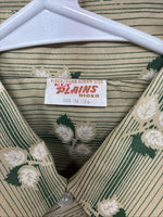 New Men’s ELY Plains Green Floral Long Sleeve Pearl Snap 16 X 36 Large CC-23