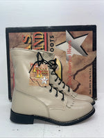 New Women’s Cream Texas Brand Cowboy Boots. 4469 & M. 16-108