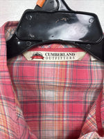 New Women’s Cumberland Pink Plaid Long Sleeve Pearl Snap Medium KK-109