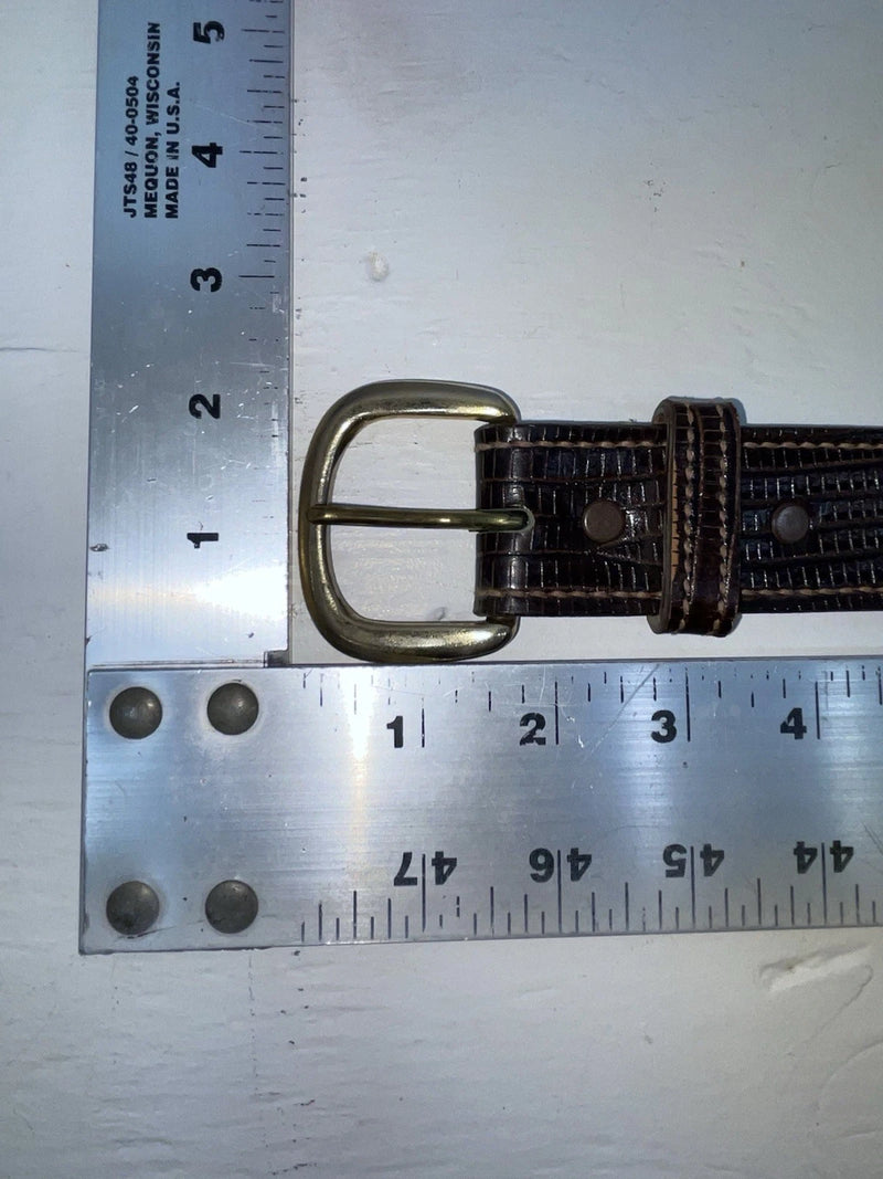 New Brown Genuine Leather Tooled 32” Belt #9120B Z-157