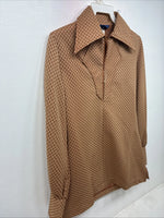 New Women’s Panhandle Slim Brown Half Zip Long Sleeve Size 10 TT-56