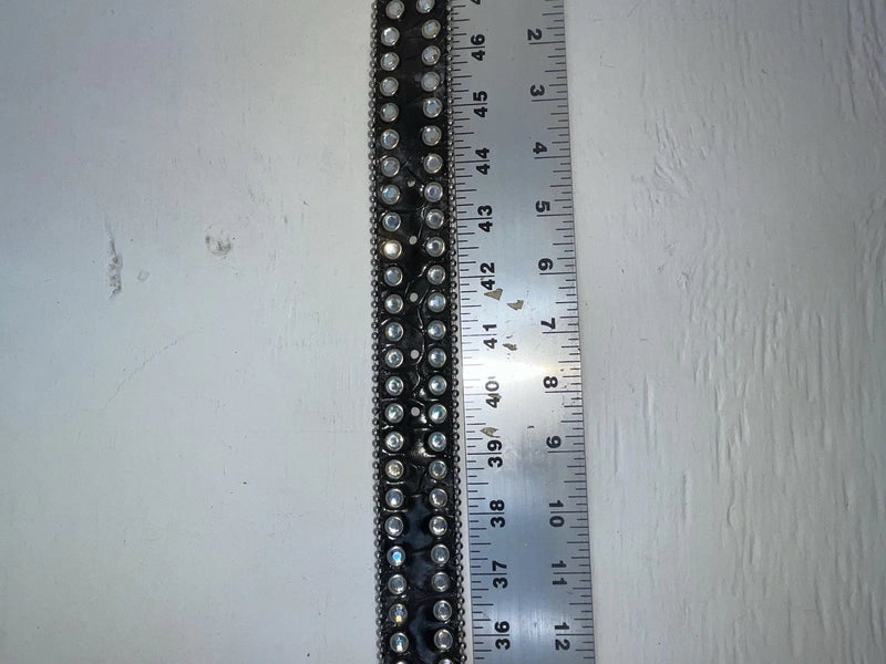 New Black Genuine Leather Nocona Silver Bling L Belt #N3424601 JJ-78