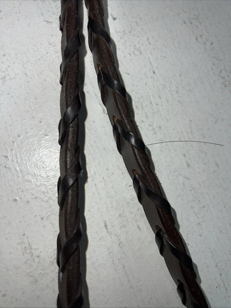 New Silver Fox Brown Genuine Leather 60” Braided English Reins #20-1441-7-0 Y-20