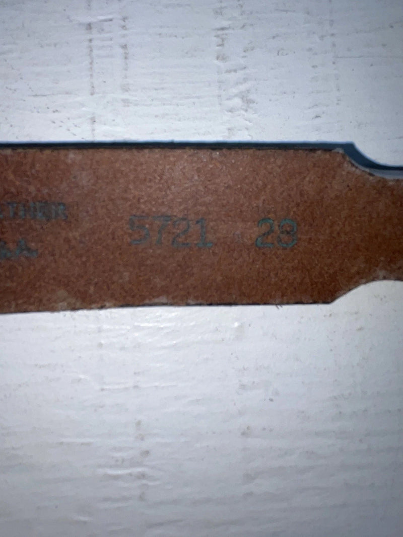 New Brown Genuine Leather Tooled And Silver Pendent 28” Belt #5721 JJ-151