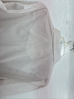 New Men’s H Bar C White Stripe Long Sleeve Pearl Snap 16.5 Large AA-38