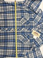 New Women’s Cumberland Blue Plaid Long Sleeve Pearl Snap 3XL GG-58