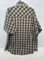 New Men’s ELY Cattleman Yellow Flannel Short Sleeve Pearl Snap 4XL F-51