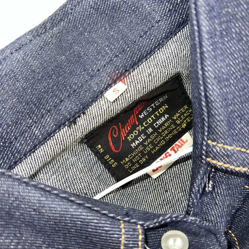 New Men’s Champion Western Blue Jean Long Sleeve Pearl Snap Small B-52