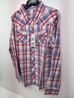 New Women’s Cumberland Pink Purple Plaid Long Sleeve Pearl Snap Medium LL-47