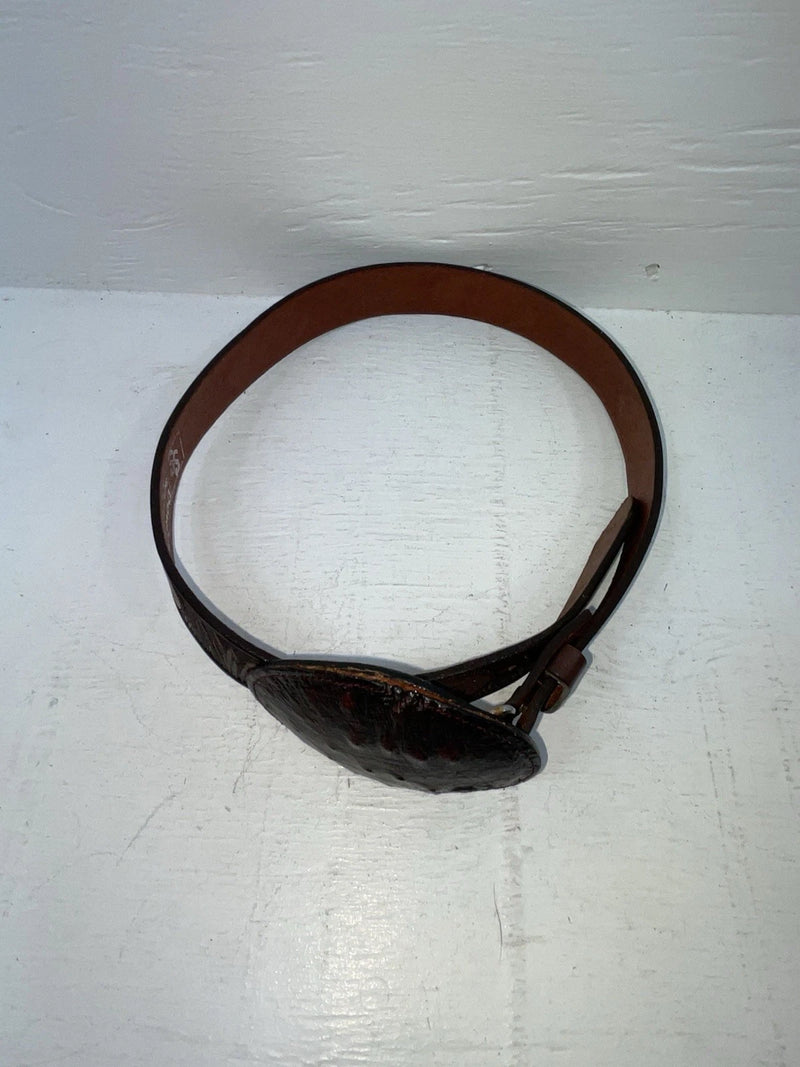 New Brown Genuine Leather Double S Tooled Fish 26” Belt #3012802 JJ-145